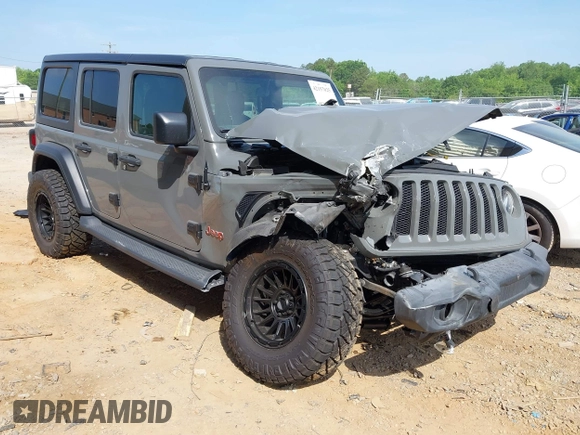 2019 Jeep Wrangler Unlimited Sport S with VIN 1C4HJXDG3KW662946, listed as a IAAI auction lot 42157025 with 26,096 mi miles and . Bid and sale history available at DreamBid. Image 1.