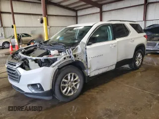 2019 Chevrolet Traverse LT Cloth z VIN 1GNEVGKW9KJ297758, wystawiony jako Copart lot #58056205 z przebiegiem 67 877 mil mil oraz Szkoda całkowita • Salvage title. Historia ofert i sprzedaży dostępna na DreamBid. Obrazek 1.