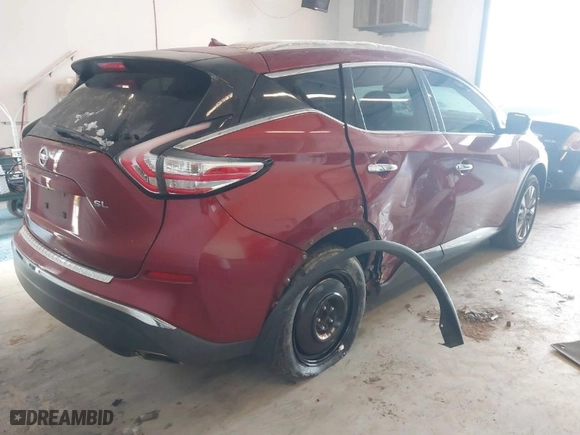 2016 Nissan Murano S with VIN 5N1AZ2MG5GN116476, listed as a IAAI auction lot 41387927 with 222,290 mi miles. Bid and sale history available at carsss.com. Image 4.