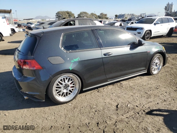 2015 Volkswagen Golf GTI S with VIN 3VWTT7AU6FM054873, listed as a Copart auction lot 88085185 with 47,160 mi miles and Salvage Title. Bid and sale history available at carsss.com. Image 3.