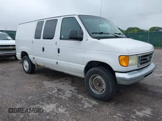 2007 Ford Econoline Cargo Commercial with VIN 1FTNE24W87DA46762, listed as a IAAI auction lot 42345539 with 195,079 mi miles and . Bid and sale history available at DreamBid. Image 1.