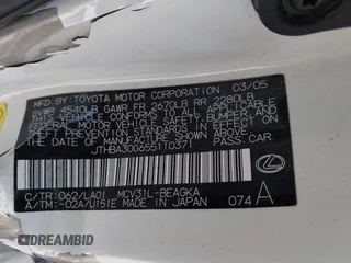 2005 Lexus ES 350 z VIN JTHBA30G655110371, wystawiony jako IAAI lot #42214871 z przebiegiem 119 369 mil mil oraz . Historia ofert i sprzedaży dostępna na DreamBid. Obrazek 9.