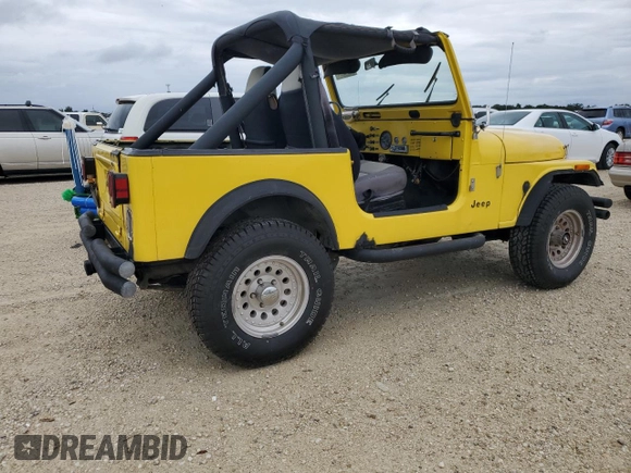 1983 Jeep CJ z VIN 1JCCM87AXDT028695, wystawiony jako Copart lot #74812184 z przebiegiem Nie podano mil oraz Szkoda całkowita • Salvage title. Historia ofert i sprzedaży dostępna na DreamBid. Obrazek 3.