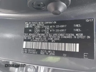 2018 Lexus NX 300 with VIN JTJYARBZ8J2091392, listed as a IAAI auction lot 42185103 with 85,124 mi miles and . Bid and sale history available at DreamBid. Image 9.