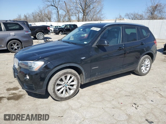 2016 BMW X3 xDrive28i with VIN 5UXWX9C50G0D69504, listed as a Copart auction lot 48207305 with 116,784 mi miles and Salvage Title. Bid and sale history available at DreamBid. Image 1.