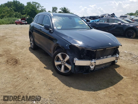 2019 Mercedes-Benz GLC with VIN WDC0G4KBXKV165801, listed as a Copart auction lot 50398422 with 0 mi miles. Bid and sale history available at carsss.com. Image 1.