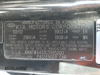 2012 Kia Forte SX with VIN KNAFW4A33C5595200, listed as a Copart auction lot 43067825 with 147,022 mi miles and Salvage Title. Bid and sale history available at carsss.com. Image 12.