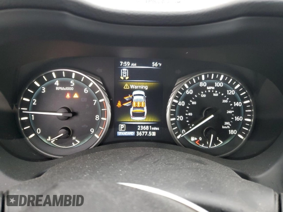 2023 Infiniti Q50 Luxe with VIN JN1EV7BP6PM511826, listed as a Copart auction lot 86655224 with 23,681 mi miles and Salvage Title. Bid and sale history available at DreamBid. Image 9.