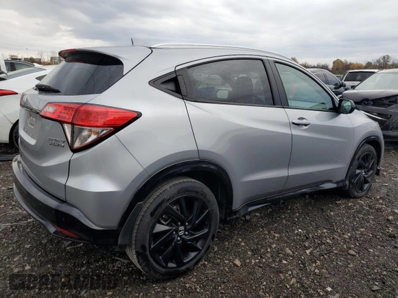 2022 Honda HR-V Sport with VIN 3CZRU6H19NM728720, listed as a Copart auction lot 67907813 with 21,889 mi miles and Salvage Title. Bid and sale history available at carsss.com. Image 3.