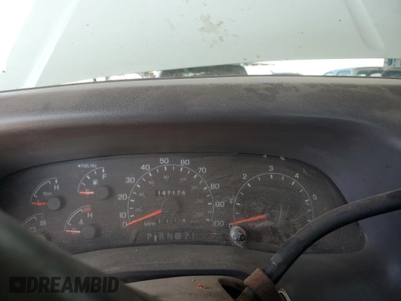 2001 Ford F-250 with VIN 3FTNX21L21MA60236, listed as a Copart auction lot 74987434 with 147,175 mi miles and Salvage title. Bid and sale history available at DreamBid. Image 9.