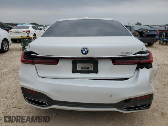 2021 BMW 7 Series 740i with VIN WBA7T2C06MCF88813, listed as a Copart auction lot 49589555 with 60,802 mi miles and Salvage title. Bid and sale history available at DreamBid. Image 6.
