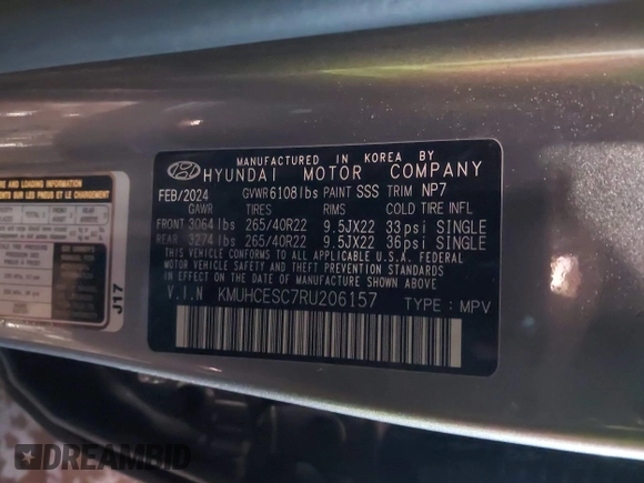 2024 Genesis GV80 с VIN KMUHCESC7RU206157, выставлен на аукционе IAAI как лот 41519373 с пробегом 3 670 миль миль и . История ставок и продаж доступна на DreamBid. Изображение 9.