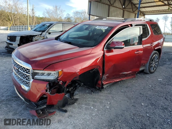 2021 GMC Acadia Denali with VIN 1GKKNPLS0MZ224388, listed as a Copart auction lot 88892385 with 47,240 mi miles and Salvage Title. Bid and sale history available at carsss.com. Image 1.