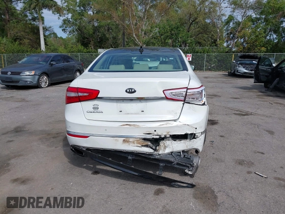 2015 Kia Cadenza Premium with VIN KNALN4D79F5178379, listed as a IAAI auction lot 41594983 with 56,205 mi miles. Bid and sale history available at carsss.com. Image 6.