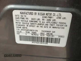 2012 Infiniti G25 x z VIN JN1DV6AR1CM731376, wystawiony jako IAAI lot #42388315 z przebiegiem 165 225 mil mil oraz . Historia ofert i sprzedaży dostępna na DreamBid. Obrazek 9.