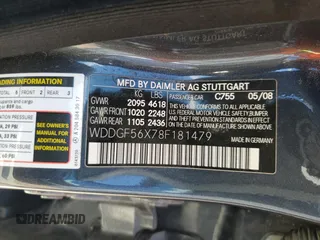 2008 Mercedes-Benz C 350 Sport with VIN WDDGF56X78F181479, listed as a Copart auction lot 85541024 with 153,099 mi miles and Salvage Title. Bid and sale history available at DreamBid. Image 12.