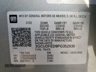 2023 Chevrolet Silverado 1500 LT Trail Boss with VIN 3GCUDFED9PG352939, listed as a Copart auction lot 54669695 with 40,635 mi miles and Non Repairable. Bid and sale history available at DreamBid. Image 13.