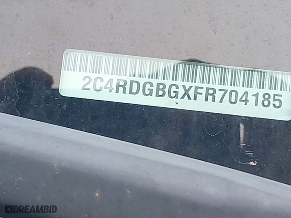 2015 Dodge Grand Caravan SXT Premium Plus with VIN 2C4RDGBGXFR704185, listed as a IAAI auction lot 41815520 with 192,806 mi miles. Bid and sale history available at carsss.com. Image 12.