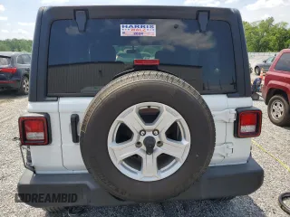 2022 Jeep Wrangler Unlimited Sport S with VIN 1C4HJXDN8NW160663, listed as a Copart auction lot 55070085 with 34,446 mi miles and Salvage title. Bid and sale history available at DreamBid. Image 6.