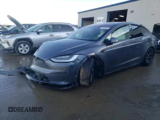 2022 Tesla Model X with VIN 7SAXCDE56NF342257, listed as a Copart auction lot 89345605 with 0 mi miles and Salvage Title. Bid and sale history available at carsss.com. Image 1.