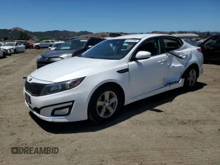 2015 Kia Optima LX with VIN KNAGM4A71F5645089, listed as a Copart auction lot 62612165 with 193,258 mi miles and Salvage title. Bid and sale history available at DreamBid. Image 1.