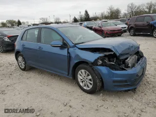 2017 Volkswagen Golf S with VIN 3VW217AU4HM076004, listed as a Copart auction lot 52566215 with 0 mi miles and Salvage Title. Bid and sale history available at carsss.com. Image 4.