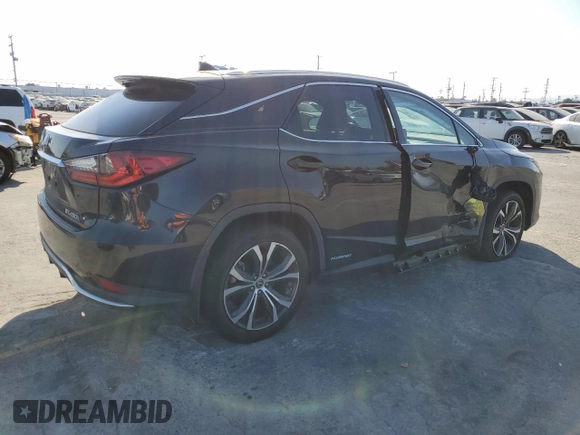 2022 Lexus RX 450h with VIN 2T2HGMDA2NC090365, listed as a Copart auction lot 56177755 with 49,583 mi miles and Salvage title. Bid and sale history available at DreamBid. Image 3.