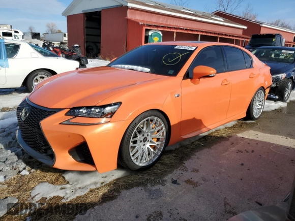 2016 Lexus GS F F z VIN JTHBP1BL8GA001403, wystawiony jako Copart lot #43550725 z przebiegiem 89 354 mil mil oraz Szkoda całkowita • Salvage title. Historia ofert i sprzedaży dostępna na DreamBid. Obrazek 1.