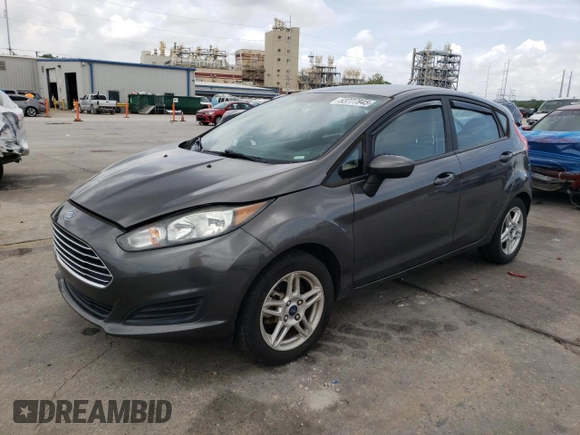 2019 Ford Fiesta SE with VIN 3FADP4EJ4KM102011, listed as a Copart auction lot 53777845 with 87,256 mi miles and Salvage Title. Bid and sale history available at carsss.com. Image 1.