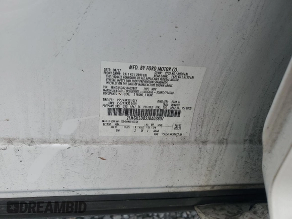 2018 Ford Flex Limited with VIN 2FMGK5D82JBA03807, listed as a Copart auction lot 47076535 with Not Provided miles and Salvage Title. Bid and sale history available at carsss.com. Image 12.