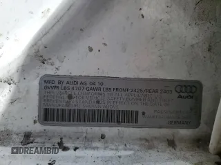 2010 Audi A4 Premium Plus с VIN WAUEFAFL9AN062865, выставлен на аукционе Copart как лот 51503465 с пробегом 77 075 миль миль и Списание • Salvage title. История ставок и продаж доступна на DreamBid. Изображение 14.