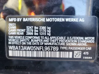 2022 BMW 4 Series M440i xDrive z VIN WBA13AW05NFL96789, wystawiony jako Copart lot #42176485 z przebiegiem Nie podano mil oraz Szkoda całkowita • Salvage title. Historia ofert i sprzedaży dostępna na DreamBid. Obrazek 14.