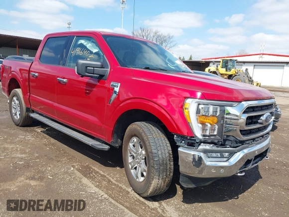 2021 Ford F-150 XL with VIN 1FTFW1E58MKD31650, listed as a IAAI auction lot 41916402 with 63,626 mi miles. Bid and sale history available at carsss.com. Image 1.
