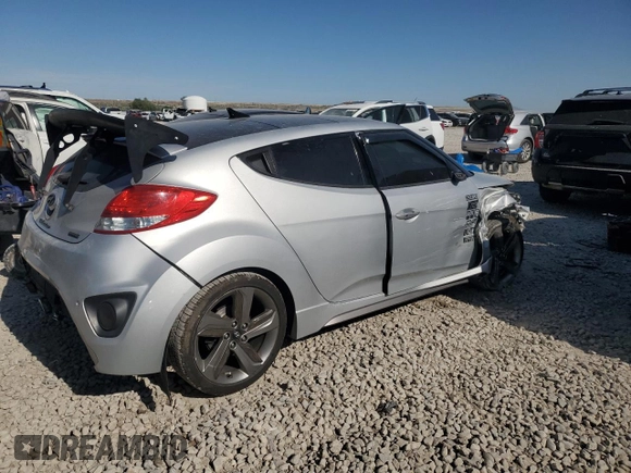2015 Hyundai Veloster Turbo z VIN KMHTC6AE4FU221891, wystawiony jako Copart lot #58857565 z przebiegiem 144 671 mil mil oraz Szkoda całkowita • Salvage title. Historia ofert i sprzedaży dostępna na DreamBid. Obrazek 3.