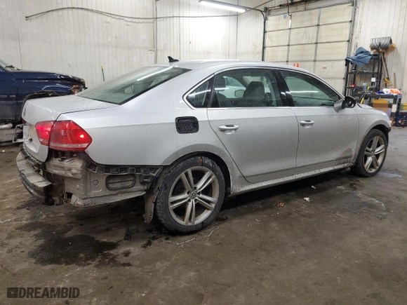 2013 Volkswagen Passat SEL Premium with VIN 1VWCM7A34DC081699, listed as a Copart auction lot 46140225 with 157,853 mi miles and Salvage Title. Bid and sale history available at carsss.com. Image 3.