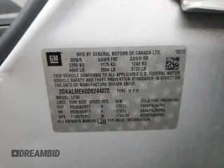 2013 GMC Terrain SLE with VIN 2GKALMEK6D6244072, listed as a Copart auction lot 42834475 with 90,247 mi miles and Salvage Title. Bid and sale history available at carsss.com. Image 14.