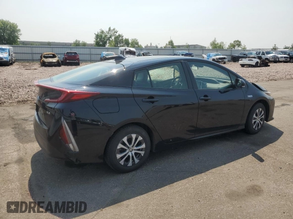 2021 Toyota Prius LE with VIN JTDKAMFP8M3170547, listed as a Copart auction lot 60262615 with 56,156 mi miles and Salvage title. Bid and sale history available at DreamBid. Image 3.