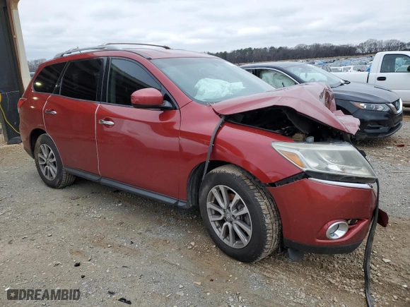 2016 Nissan Pathfinder SL with VIN 5N1AR2MNXGC607796, listed as a Copart auction lot 87588895 with 0 mi miles and Salvage Title. Bid and sale history available at carsss.com. Image 4.