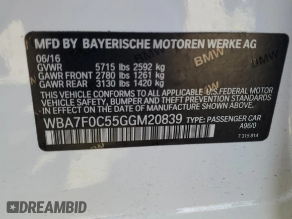 2016 BMW 7 Series 750i with VIN WBA7F0C55GGM20839, listed as a Copart auction lot 46189945 with 75,886 mi miles and Salvage Title. Bid and sale history available at carsss.com. Image 12.