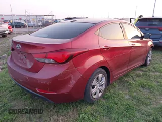 2016 Hyundai Elantra SE with VIN 5NPDH4AE2GH751769, listed as a IAAI auction lot 41928612 with 125,820 mi miles. Bid and sale history available at carsss.com. Image 4.