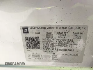 2019 Chevrolet Blazer RS с VIN 3GNKBERS4KS678029, выставлен на аукционе IAAI как лот 42309000 с пробегом 63 763 миль миль и . История ставок и продаж доступна на DreamBid. Изображение 9.