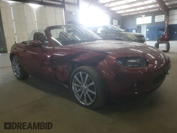 2006 Mazda MX-5 Miata Grand Touring with VIN JM1NC25F760121395, listed as a Copart auction lot 59712275 with 45,498 mi miles and Salvage title. Bid and sale history available at DreamBid. Image 4.