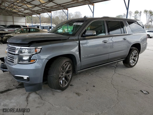 2018 Chevrolet Suburban Premier with VIN 1GNSCJKC1JR203318, listed as a Copart auction lot 44690745 with 120,137 mi miles and Salvage Title. Bid and sale history available at carsss.com. Image 1.