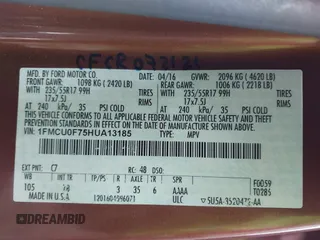 2017 Ford Escape S с VIN 1FMCU0F75HUA13185, выставлен на аукционе IAAI как лот 42038703 с пробегом 131 002 миль миль и . История ставок и продаж доступна на DreamBid. Изображение 9.
