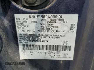 2008 Ford F-250 XL с VIN 1FTSX21R78EC11272, выставлен на аукционе Copart как лот 58296245 с пробегом 397 137 миль миль и Списание • Salvage title. История ставок и продаж доступна на DreamBid. Изображение 12.