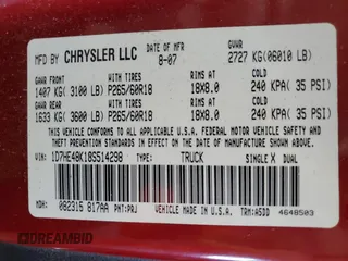 2008 Dodge Dakota SLT with VIN 1D7HE48K18S514298, listed as a Copart auction lot 52904015 with 117,512 mi miles and Salvage Title. Bid and sale history available at carsss.com. Image 12.