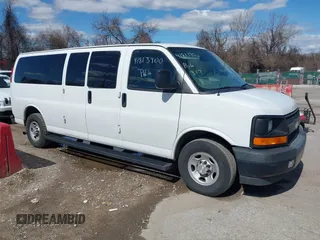 2017 Chevrolet Express Passenger LS with VIN 1GAZGNFF2H1106122, listed as a IAAI auction lot 41813900 with 128,958 mi miles and . Bid and sale history available at DreamBid. Image 1.