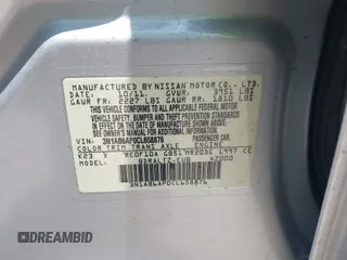 2012 Nissan Sentra SR with VIN 3N1AB6AP0CL658876, listed as a IAAI auction lot 42338541 with 178,187 mi miles and . Bid and sale history available at DreamBid. Image 9.