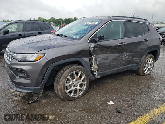 2022 Jeep Compass Latitude Lux с VIN 3C4NJDFB4NT170410, выставлен на аукционе Copart как лот 57294025 с пробегом 30 776 миль миль и Списание • Salvage title. История ставок и продаж доступна на DreamBid. Изображение 1.