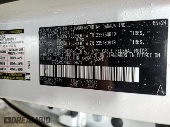 2024 Lexus RX 350 z VIN 2T2BAMCA9RC069673, wystawiony jako Copart lot #57853045 z przebiegiem 11 173 mil mil oraz Szkoda całkowita • Salvage title. Historia ofert i sprzedaży dostępna na DreamBid. Obrazek 14.